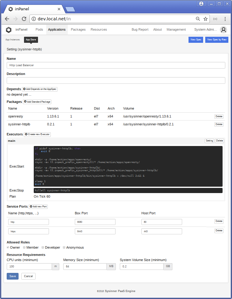 AppSpec Define